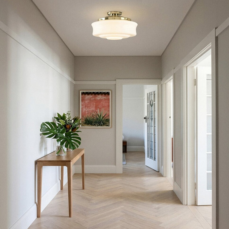 Elwood 12" Opal Gloss Batten Fix Polished Brass - LOI3090473A