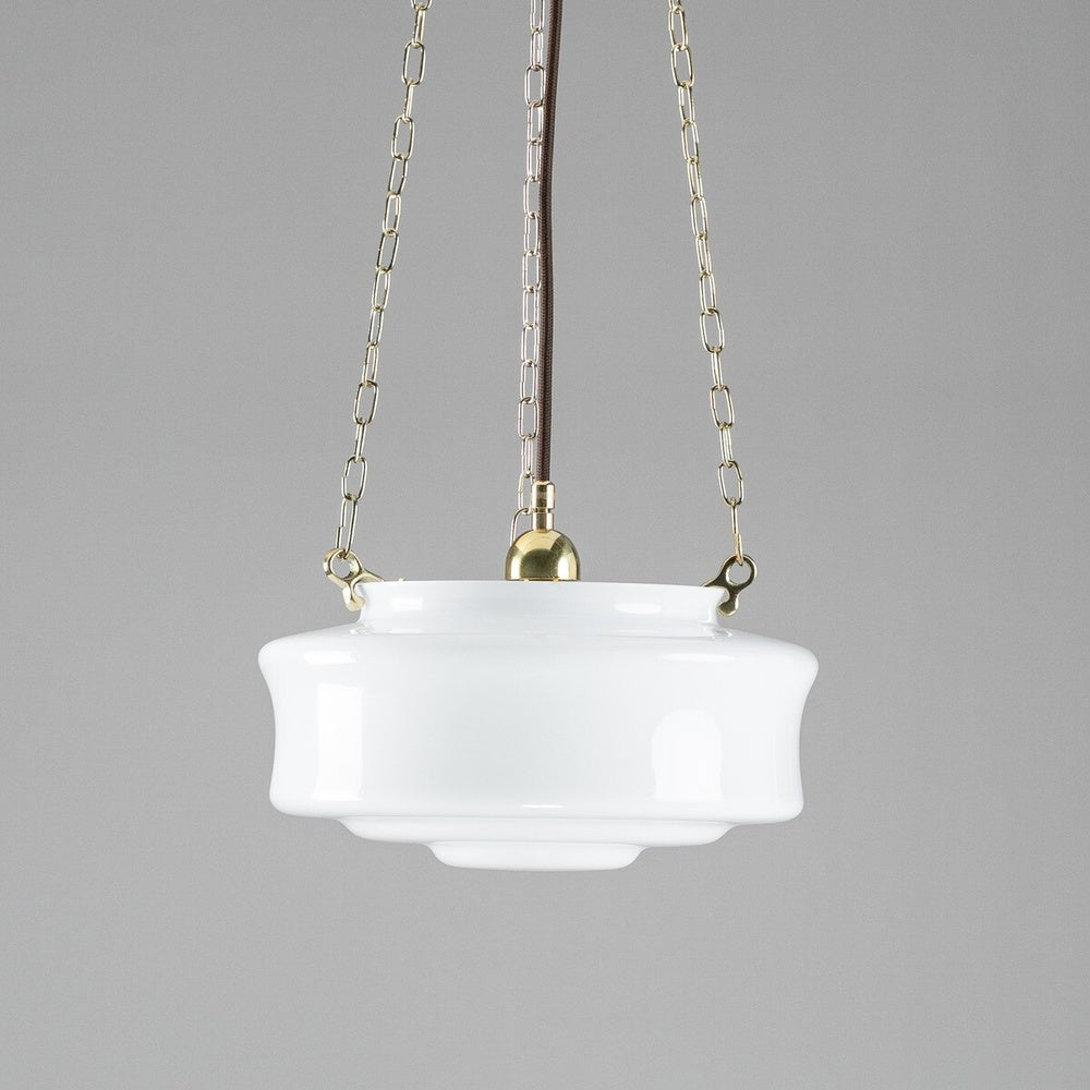 Elwood 12" Opal Gloss On 3 Chain Suspension Polished Brass - LOI3090479A