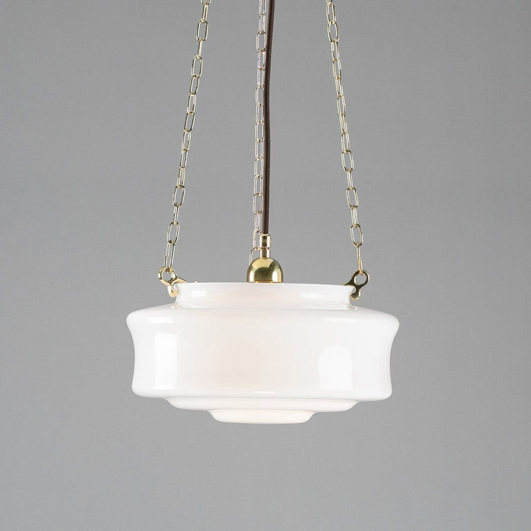 Elwood 12" Opal Gloss On 3 Chain Suspension Polished Brass - LOI3090479A