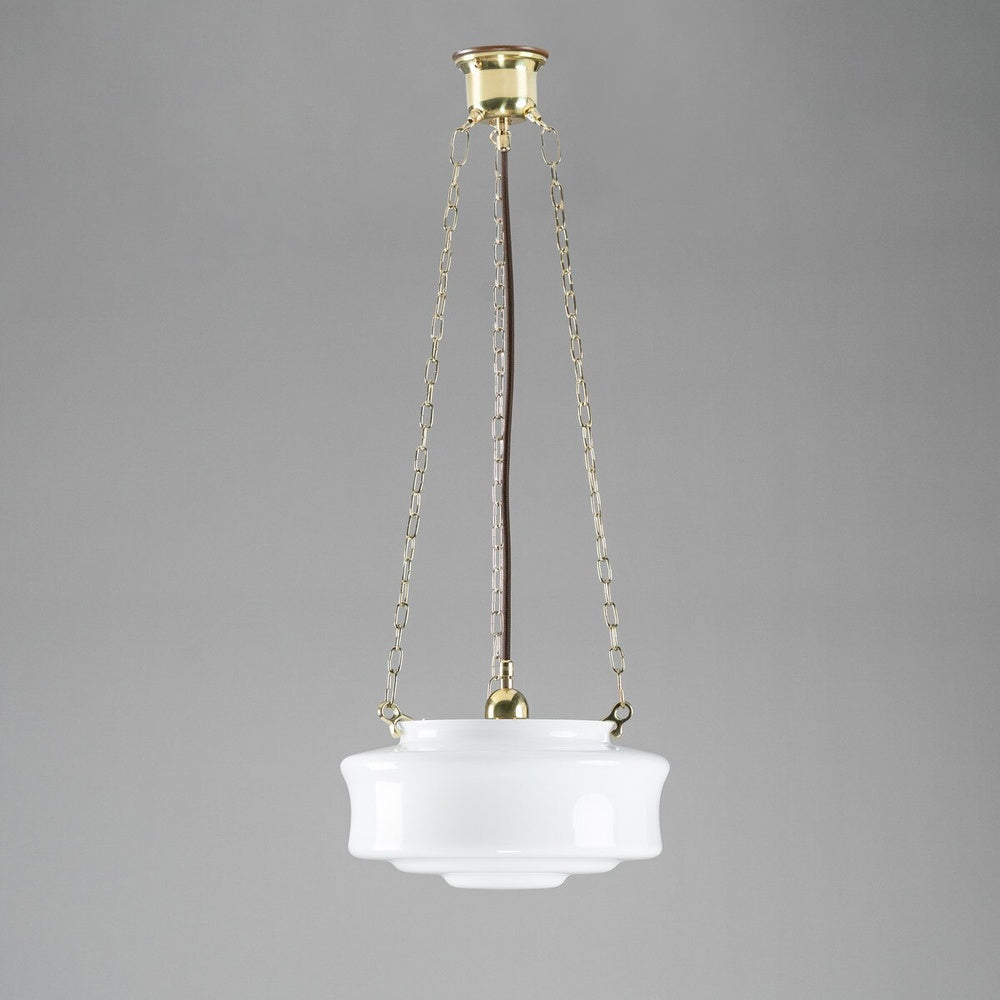 Elwood 12" Opal Gloss On 3 Chain Suspension Polished Brass - LOI3090479A