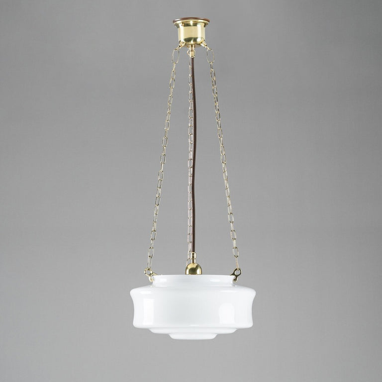 Elwood 12" Opal Gloss On 3 Chain Suspension Polished Brass - LOI3090479A