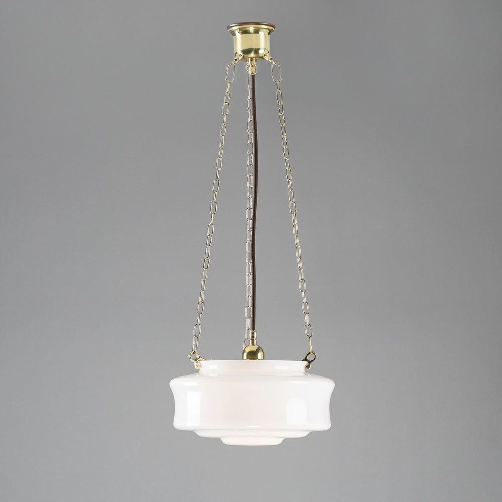 Elwood 12" Opal Gloss On 3 Chain Suspension Polished Brass - LOI3090479A