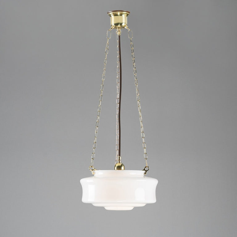Elwood 12" Opal Gloss On 3 Chain Suspension Polished Brass - LOI3090479A
