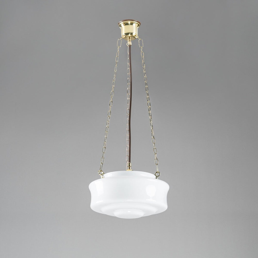 Elwood 12" Opal Gloss On 3 Chain Suspension Polished Brass - LOI3090479A