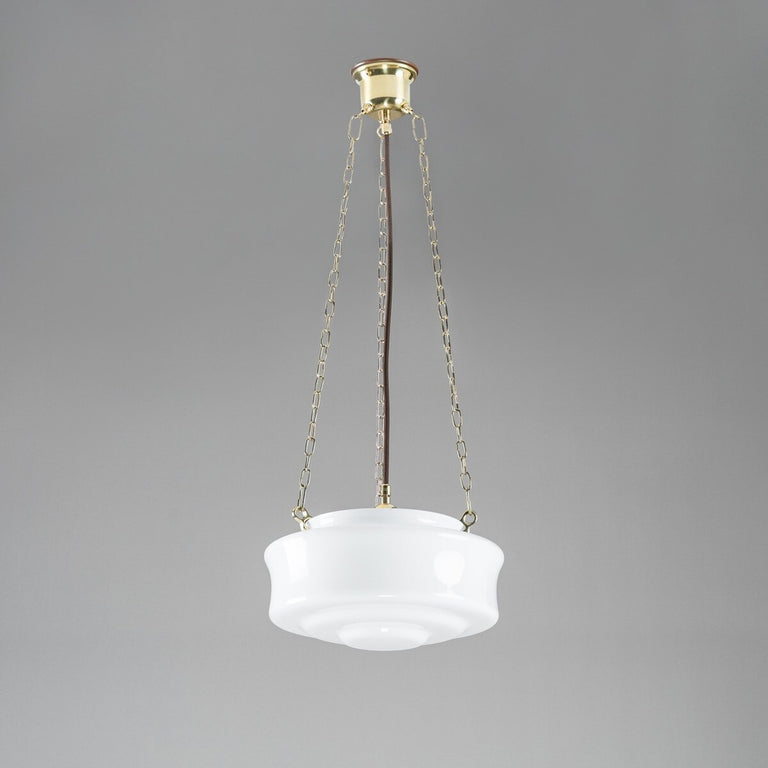 Elwood 12" Opal Gloss On 3 Chain Suspension Polished Brass - LOI3090479A