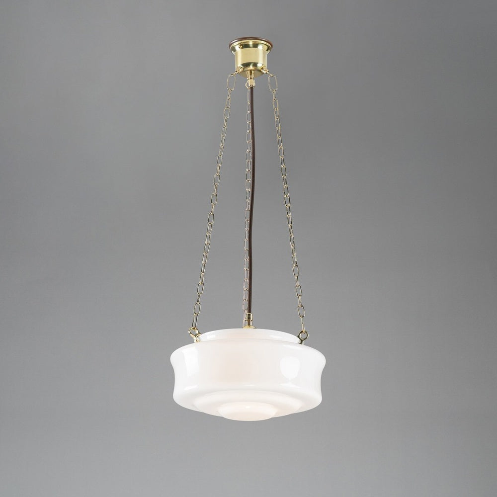 Elwood 12" Opal Gloss On 3 Chain Suspension Polished Brass - LOI3090479A