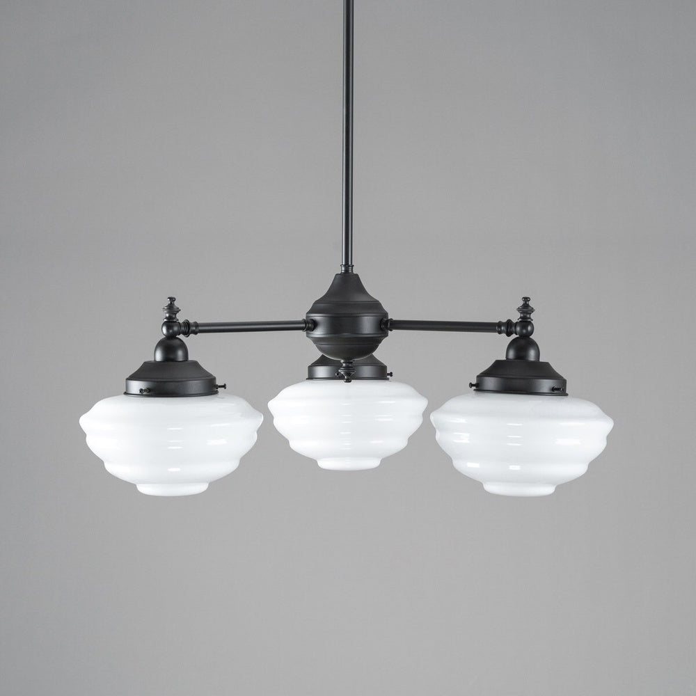 Bentleigh 3 Light Pendant Arms Down With Cannes Opal Gloss Shades - LOI3090480A