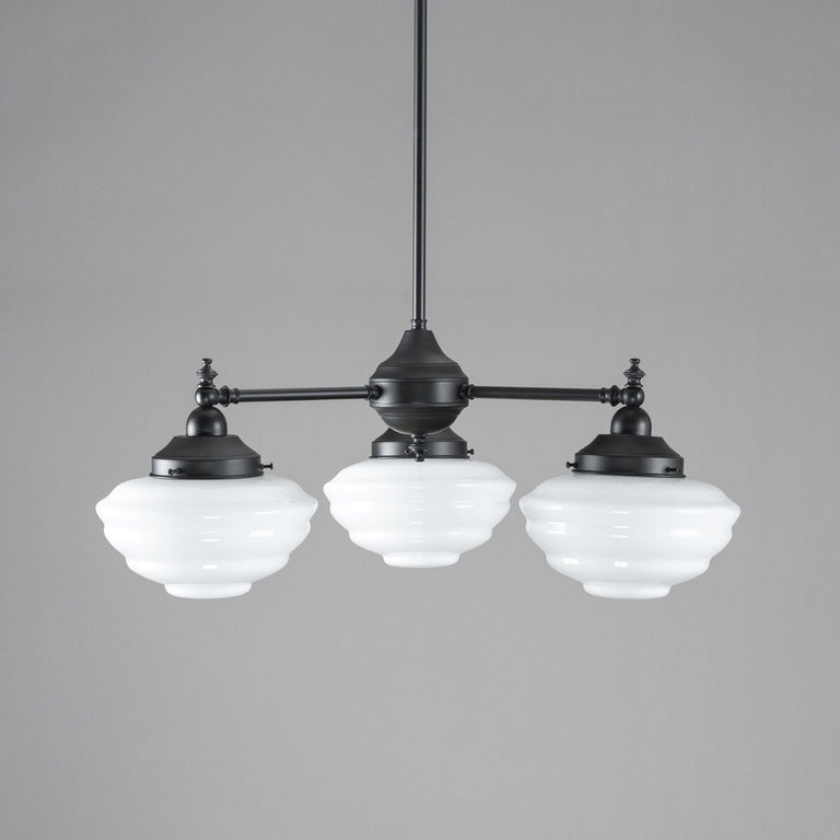 Bentleigh 3 Light Pendant Arms Down With Cannes Opal Gloss Shades - LOI3090480A