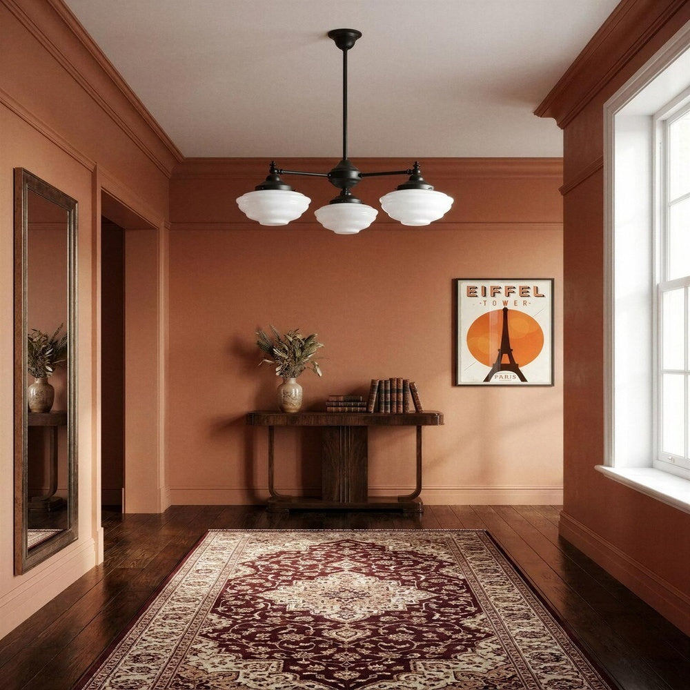 Bentleigh 3 Light Pendant Arms Down With Cannes Opal Gloss Shades - LOI3090480A