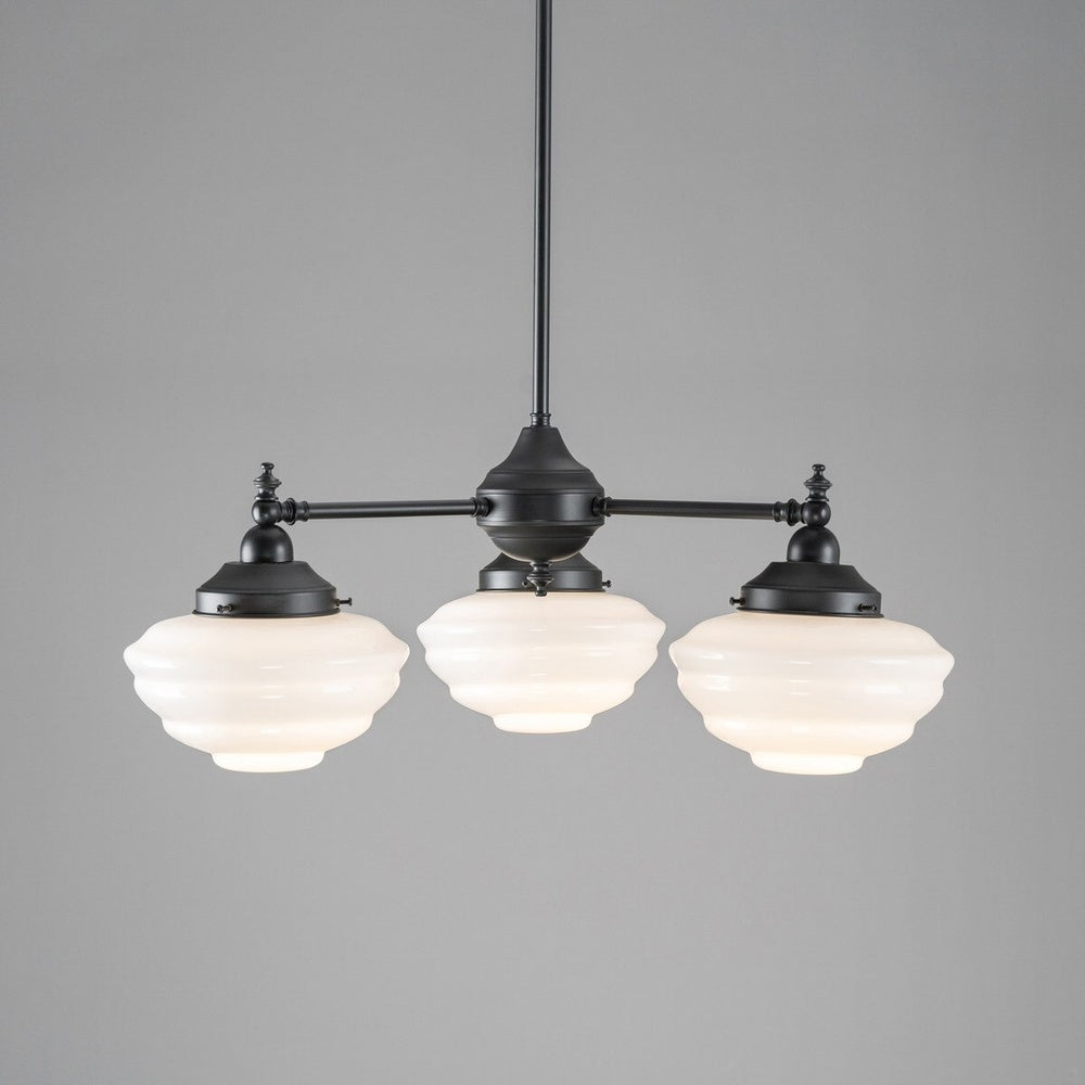 Bentleigh 3 Light Pendant Arms Down With Cannes Opal Gloss Shades - LOI3090480A