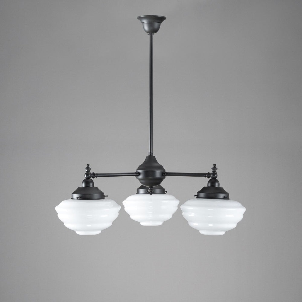 Bentleigh 3 Light Pendant Arms Down With Cannes Opal Gloss Shades - LOI3090480A