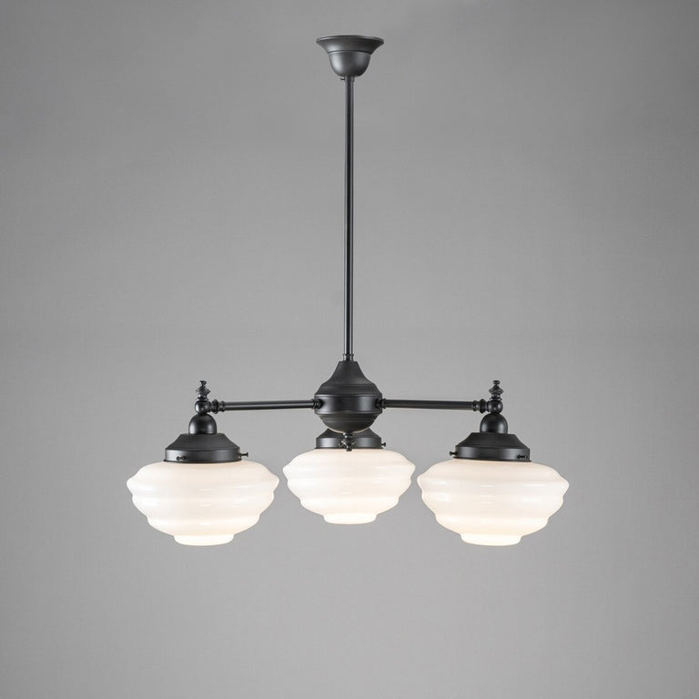 Bentleigh 3 Light Pendant Arms Down With Cannes Opal Gloss Shades - LOI3090480A