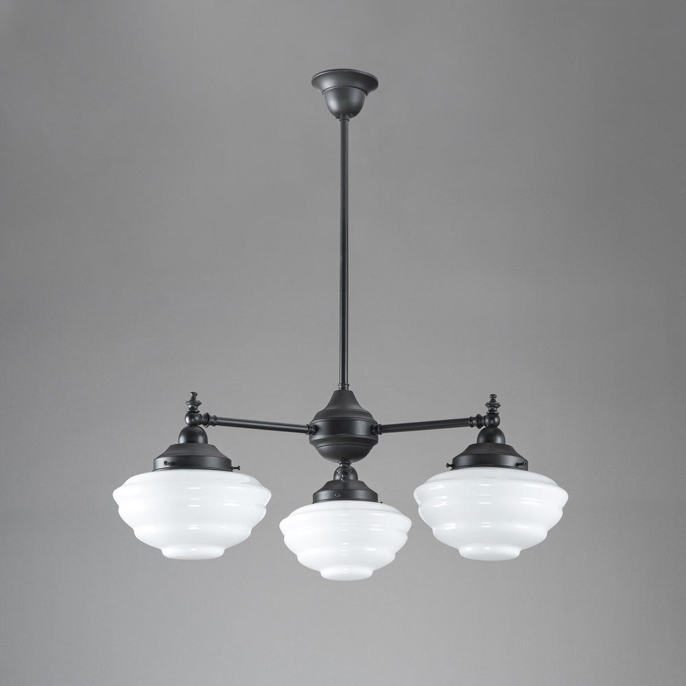 Bentleigh 3 Light Pendant Arms Down With Cannes Opal Gloss Shades - LOI3090480A