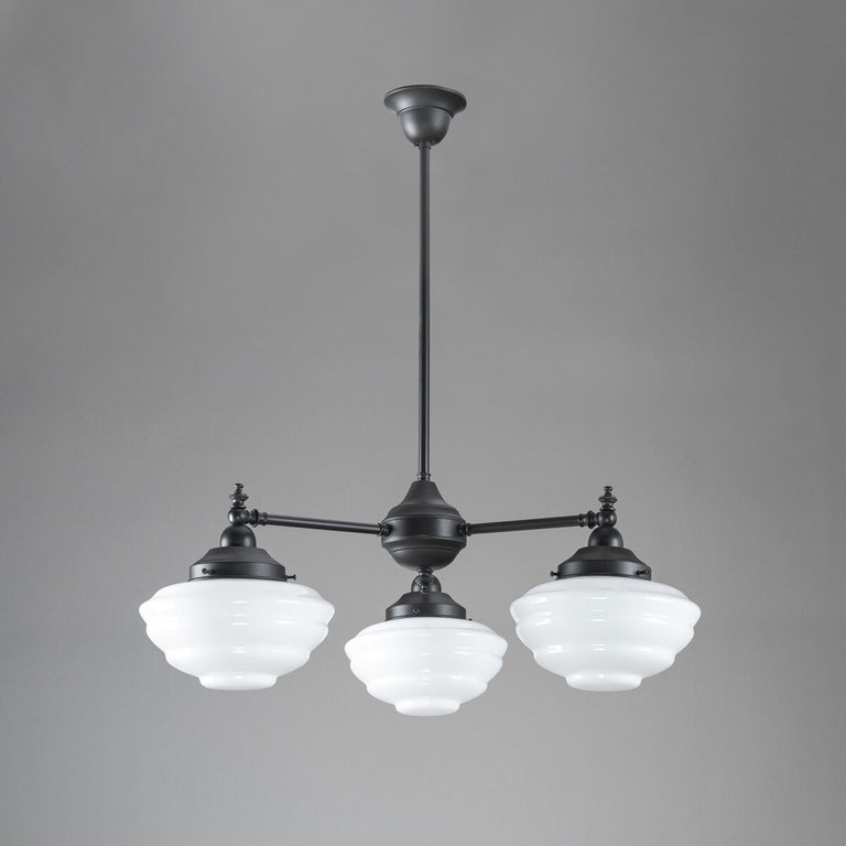 Bentleigh 3 Light Pendant Arms Down With Cannes Opal Gloss Shades - LOI3090480A