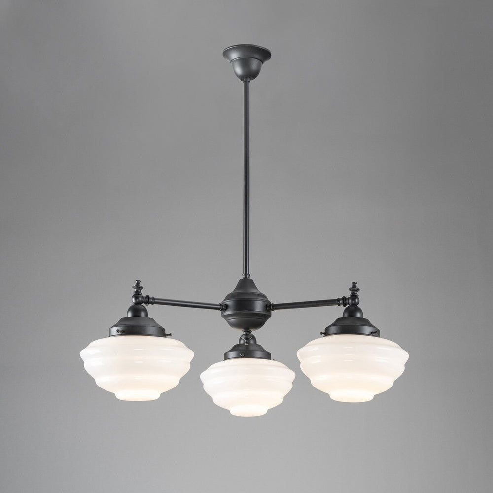 Bentleigh 3 Light Pendant Arms Down With Cannes Opal Gloss Shades - LOI3090480A