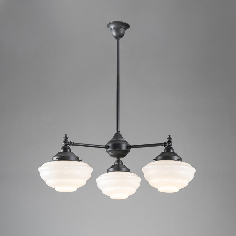 Bentleigh 3 Light Pendant Arms Down With Cannes Opal Gloss Shades - LOI3090480A