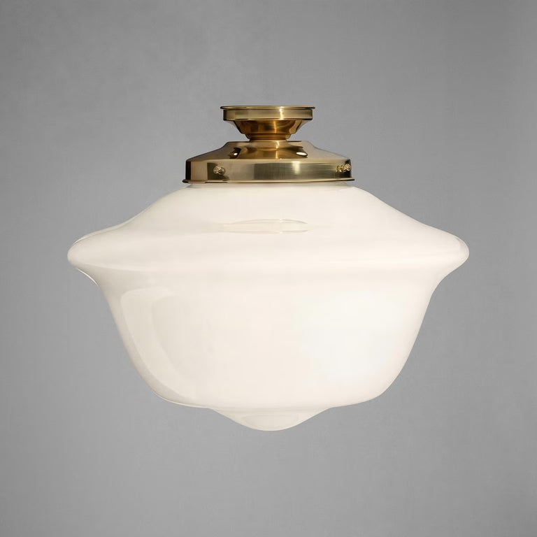 Victorian Schoolhouse 16" Opal Gloss batten Fix Polished Brass - LOI3090525A