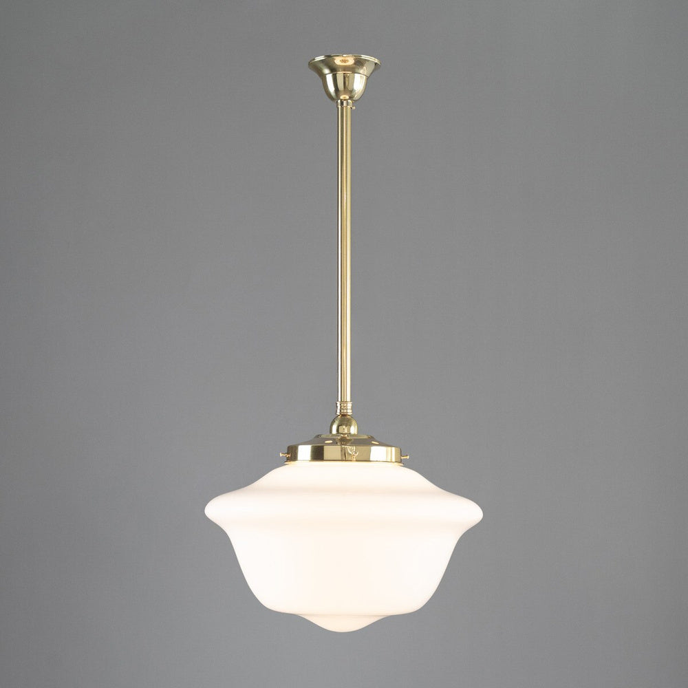 Victorian Schoolhouse 16" Opal Gloss On Rod Set 3/4" 1/2M Polished Brass - LOI3090528A
