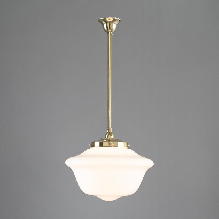 Victorian Schoolhouse 16" Opal Gloss On Rod Set 3/4" 1/2M Polished Brass - LOI3090528A