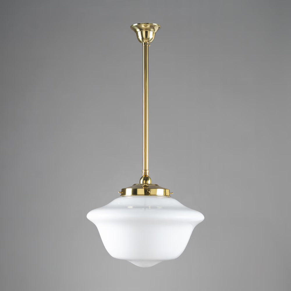 Victorian Schoolhouse 16" Opal Gloss On Rod Set 3/4" 1/2M Polished Brass - LOI3090528A