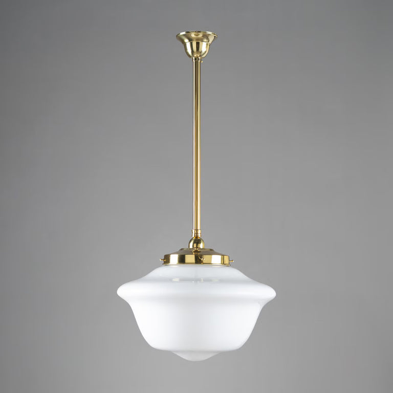 Victorian Schoolhouse 16" Opal Gloss On Rod Set 3/4" 1/2M Polished Brass - LOI3090528A