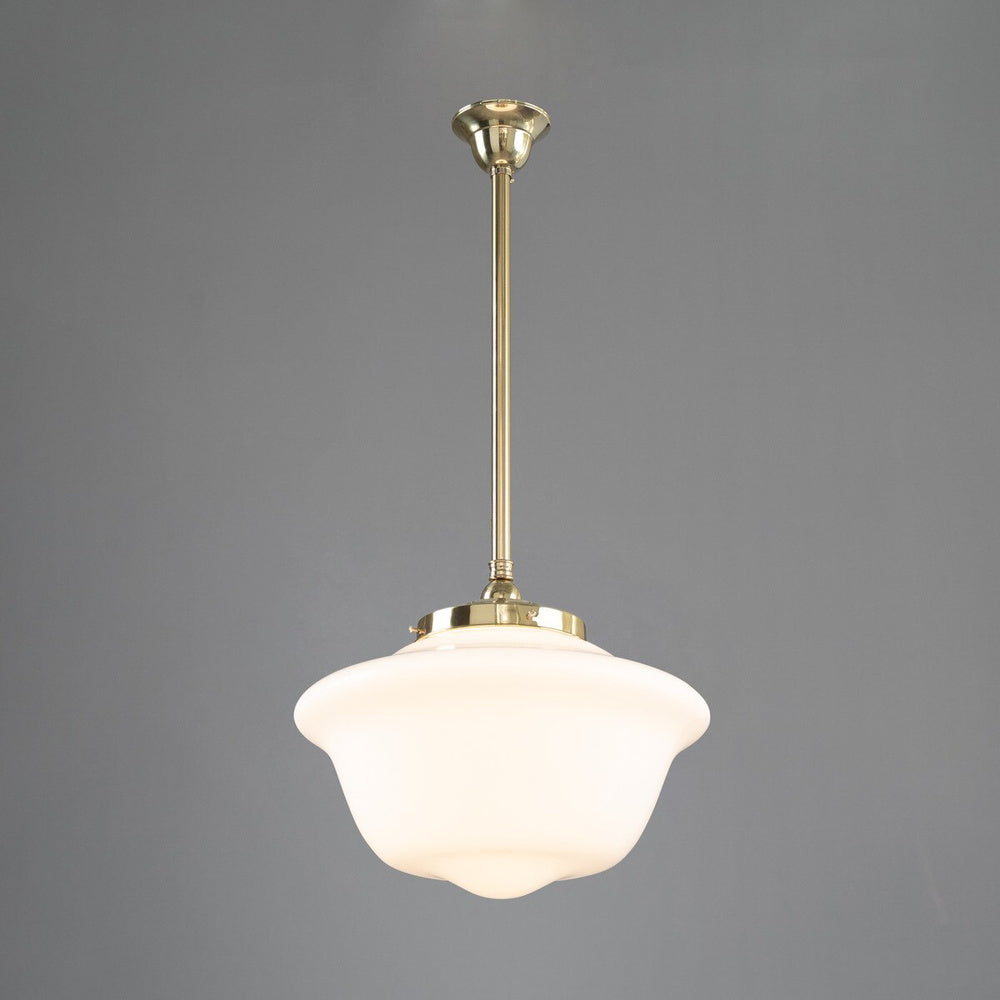 Victorian Schoolhouse 16" Opal Gloss On Rod Set 3/4" 1/2M Polished Brass - LOI3090528A