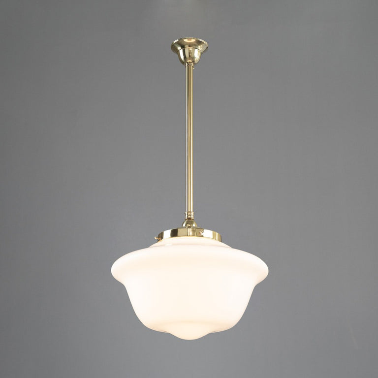 Victorian Schoolhouse 16" Opal Gloss On Rod Set 3/4" 1/2M Polished Brass - LOI3090528A