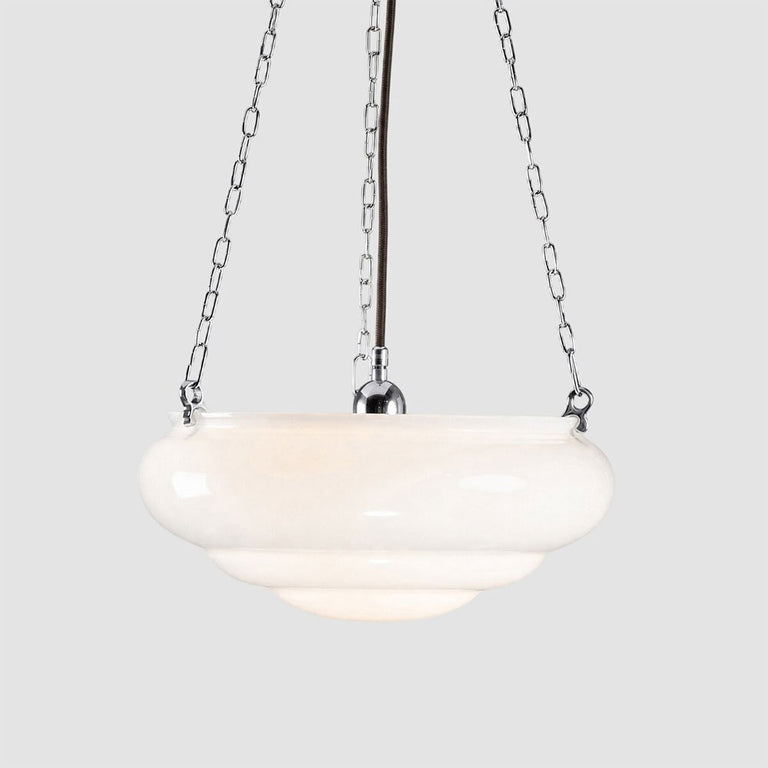 Art Nouveau 14" Opal Gloss on 3 Chain Suspension Chrome - LOI3090572A
