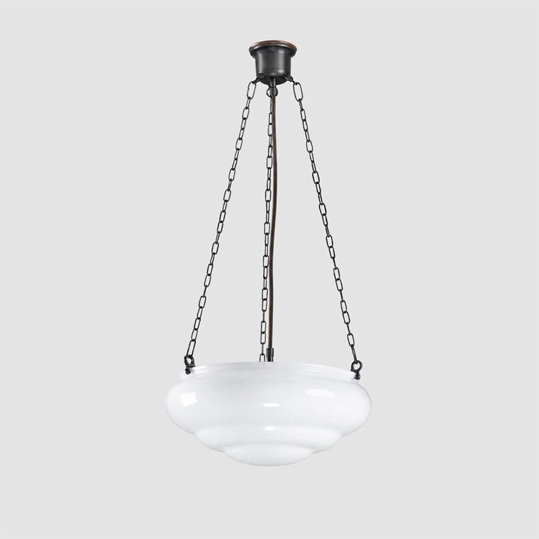 Art Nouveau 14" Opal Gloss on 3 Chain Suspension Patina - LOI3090573A
