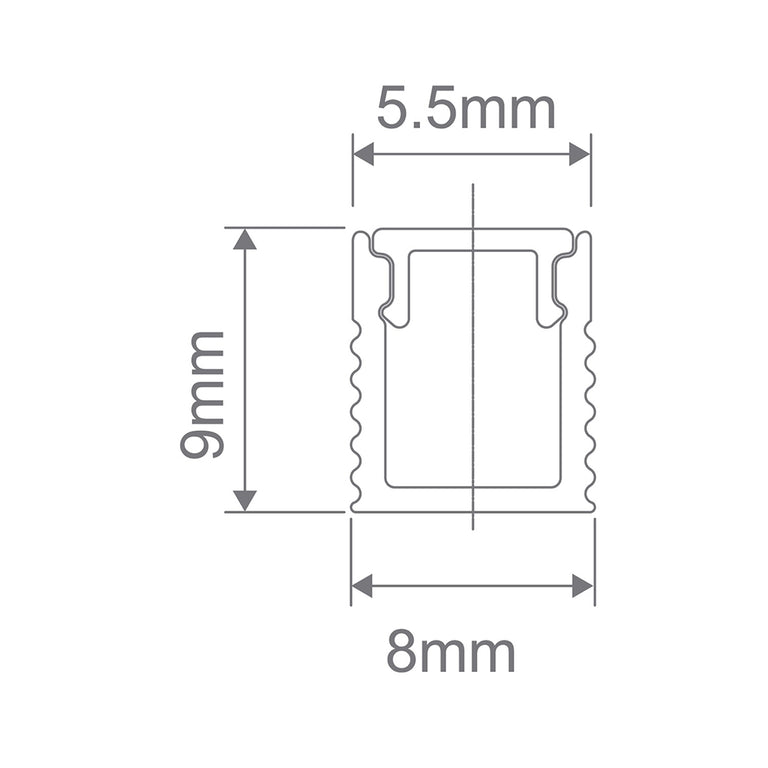 MICRO-SM - LP-0809-SM Surface Mounted LED Mounting Profile 3M Length White - 21946