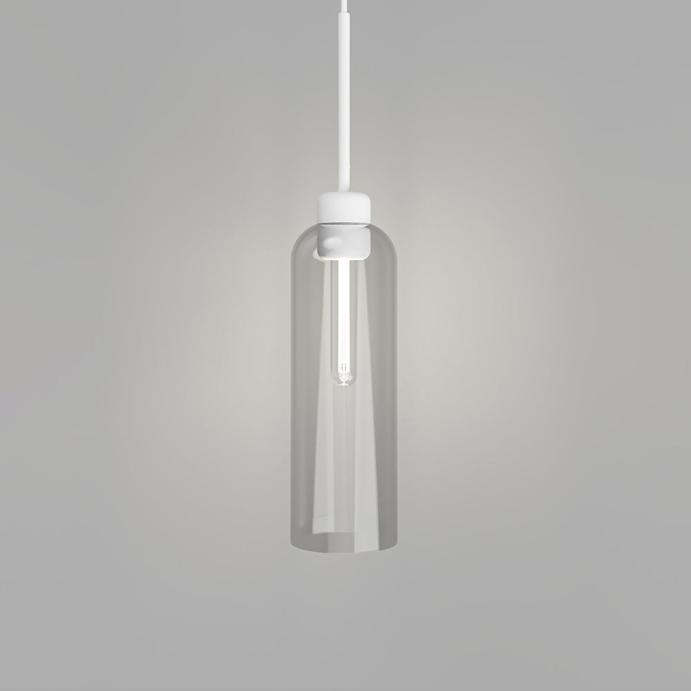 Parlour Lite Elong Pendant Light Textured White / Clear