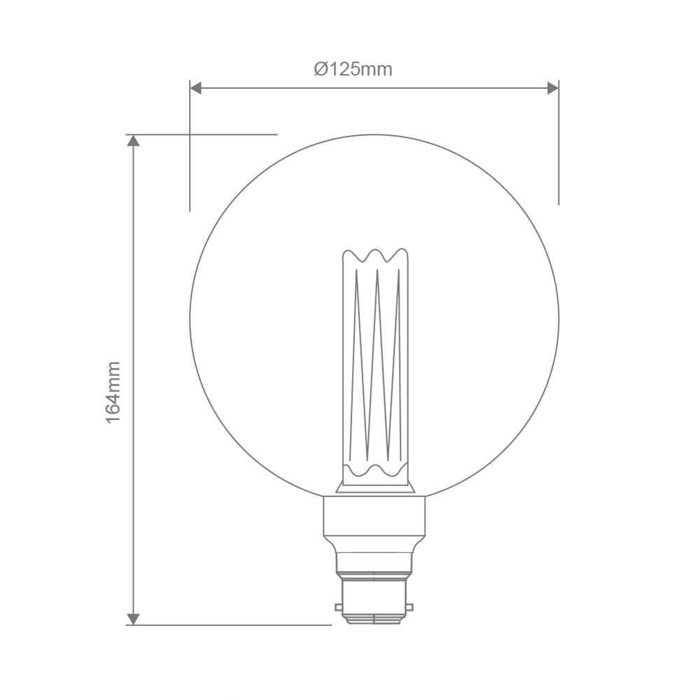 Vintage G125 3.5W B22 Dimmable LED Globe / Warm White - 65958