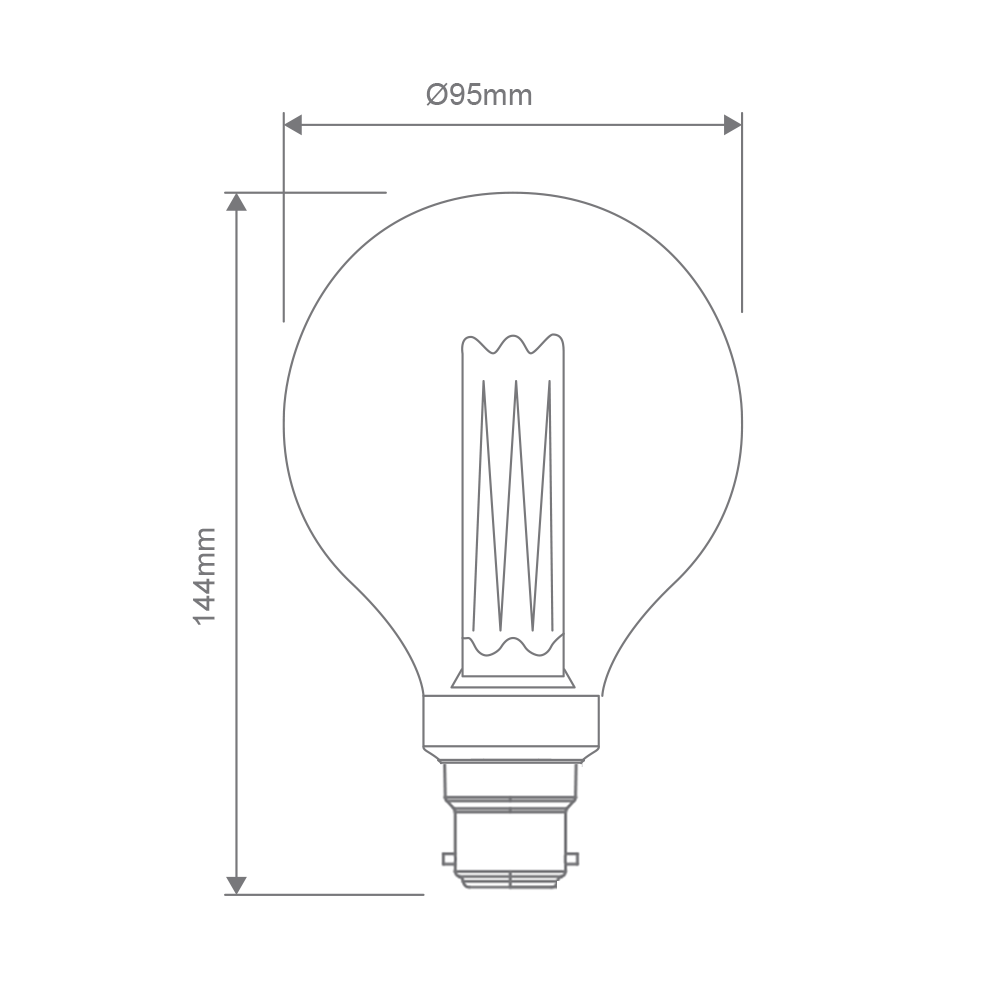 Vintage G95 3.5W B22 Dimmable LED Globe / Warm White - 65956