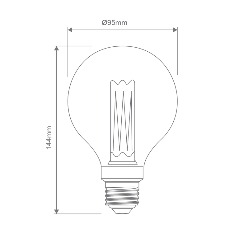 Vintage G95 3.5W E27 Dimmable LED Globe / Warm White - 65957