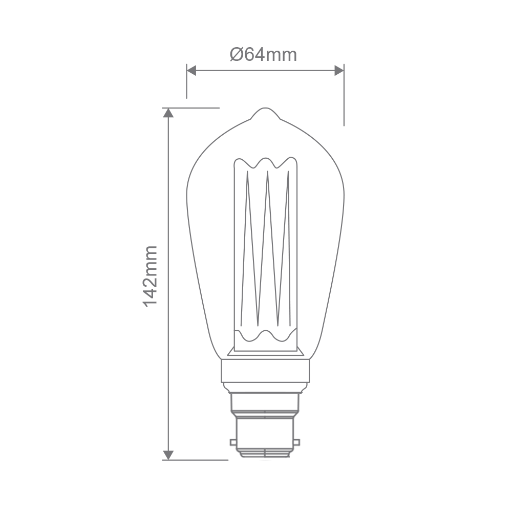 Vintage ST64 3.5W B22 Dimmable LED Globe / Warm White - 65954