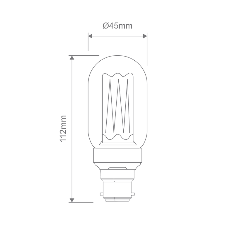 Vintage T45 3.5W B22 Dimmable LED Globe / Warm White - 65962