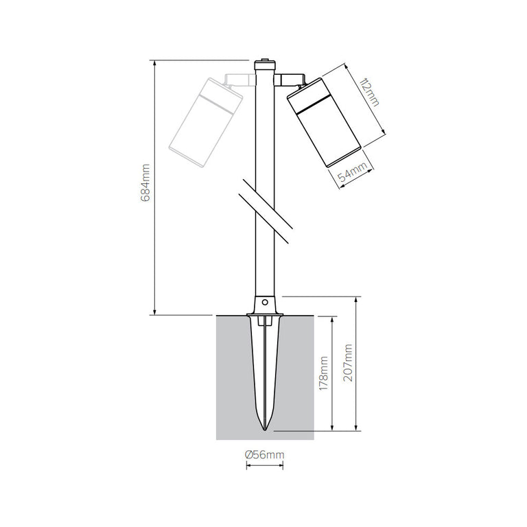 Grevillea 12V / 24V Double Adjustable Path Light - LS192-2A