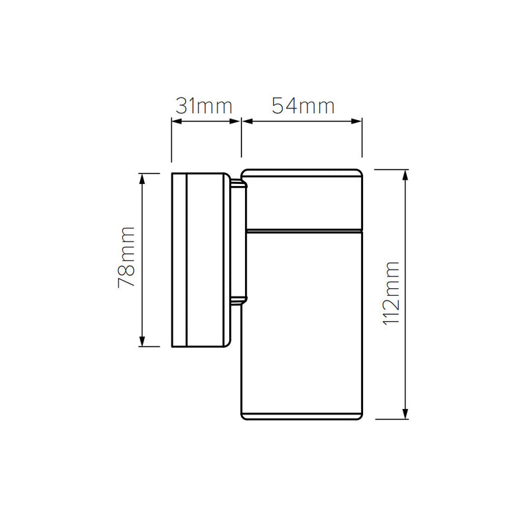 Hakea 6W 24V DC Single Fixed Wall Pillar Light / Cool White - LS201LED-G411-LED-6W4MED