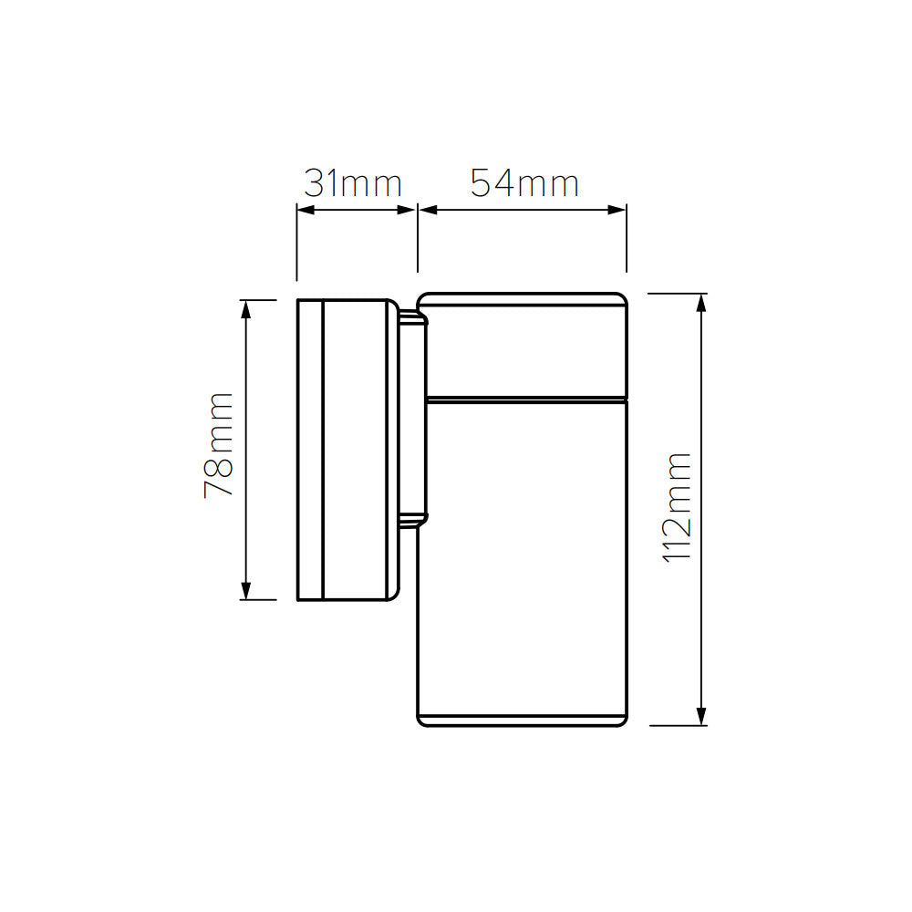 Hakea 12V / 24V Single Fixed Wall Pillar Light - LS201A-3