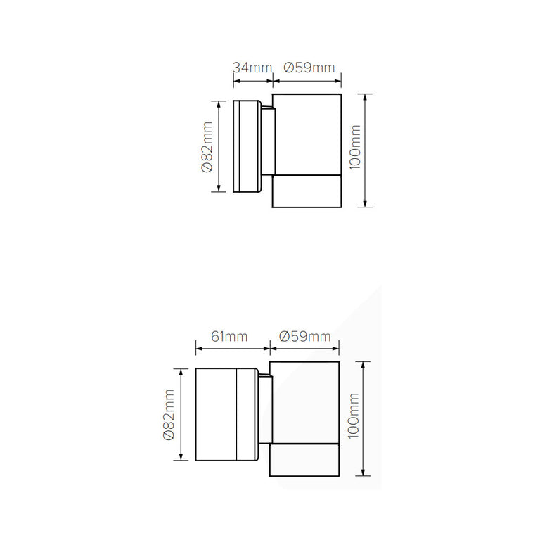 Portico 3W 240V Single Fixed Wall Pillar Light Stainless Steel / Cool White - LS731V-G521-LED-3W4MEMSS