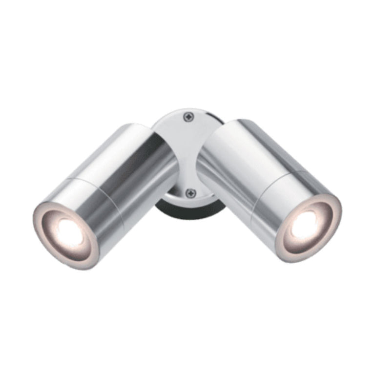 Villa 6W 24V DC Double Adjustable Wall Pillar Light Stainless Steel / Warm White - LS751-2A-G512-LED-3H6MEDSS