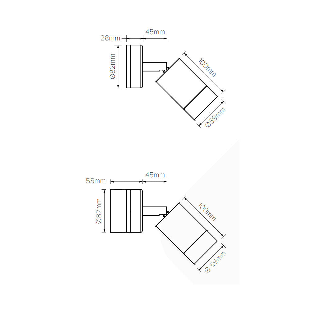 Villa 3W 240V Single Adjustable Wall Pillar Light Stainless Steel / Warm White - LS751V-G511-LED-3H6MEMSS
