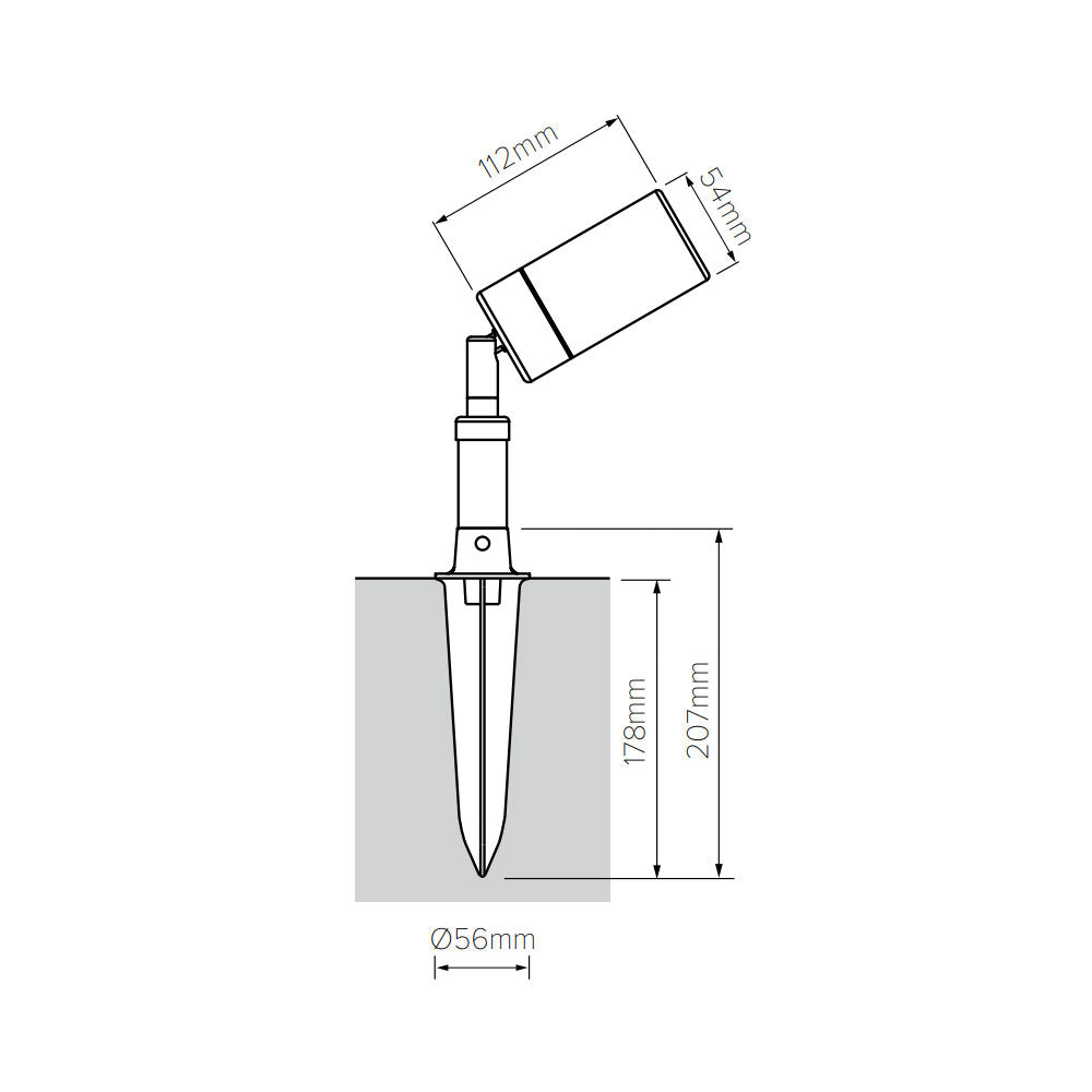 Astelia 6W 24V DC Single Adjustable Spike Spotlight / Cool White - LS782LED-G451-LED-6W4MED