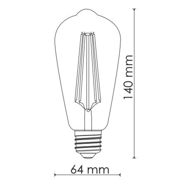 Filament ST64 Clear 8W LED E27 Dimmable / Daylight - LST21NDL/E27D/C