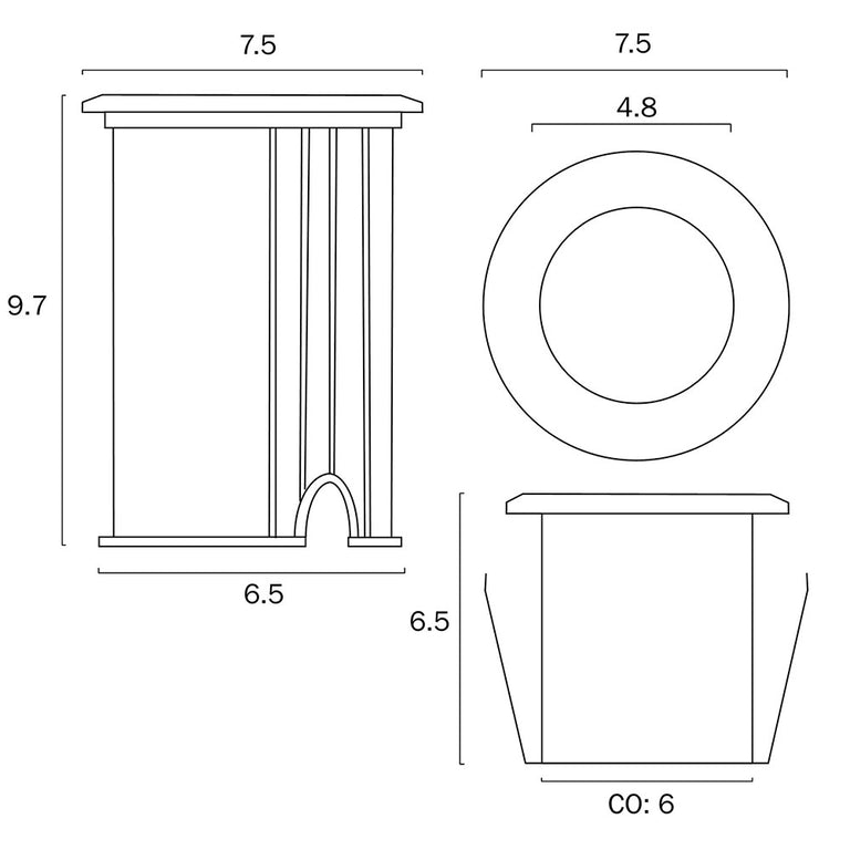 Luc 8W 8V~26V AC / DC LED Inground Uplighter Aluminium / Warm White - LUC.G8-AL83-826