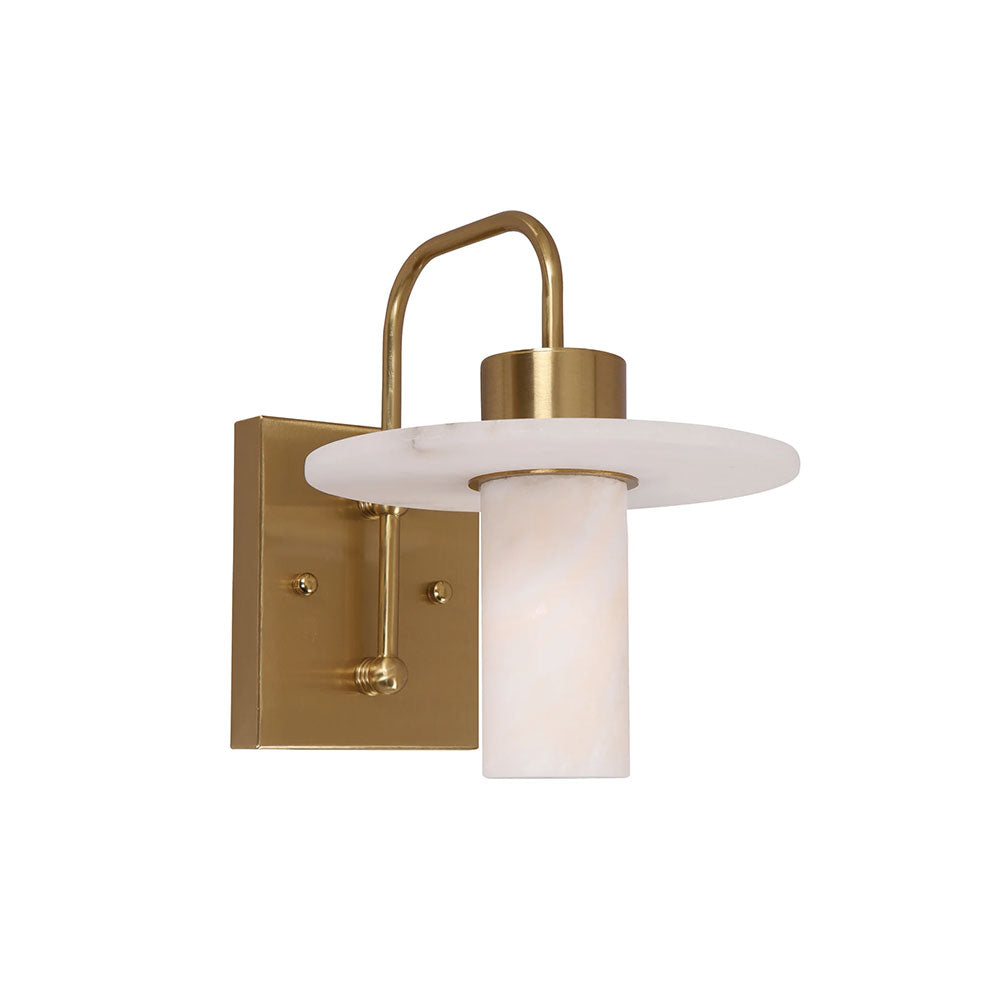Cylinder Round Hat Marble Shade Brass Highlight Wall Light - LUCERNA-W1