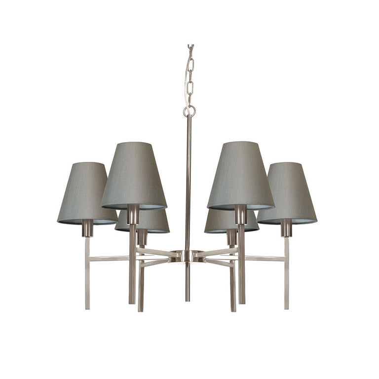 Lucerne 6 Light Chandelier Brushed Nickel - LUCERNE-6LT
