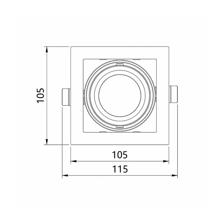 Avior 5 10W Dimmable Single Adjustable Square LED Downlight White / Tri-Colour - LUX-DD1010M-C10W