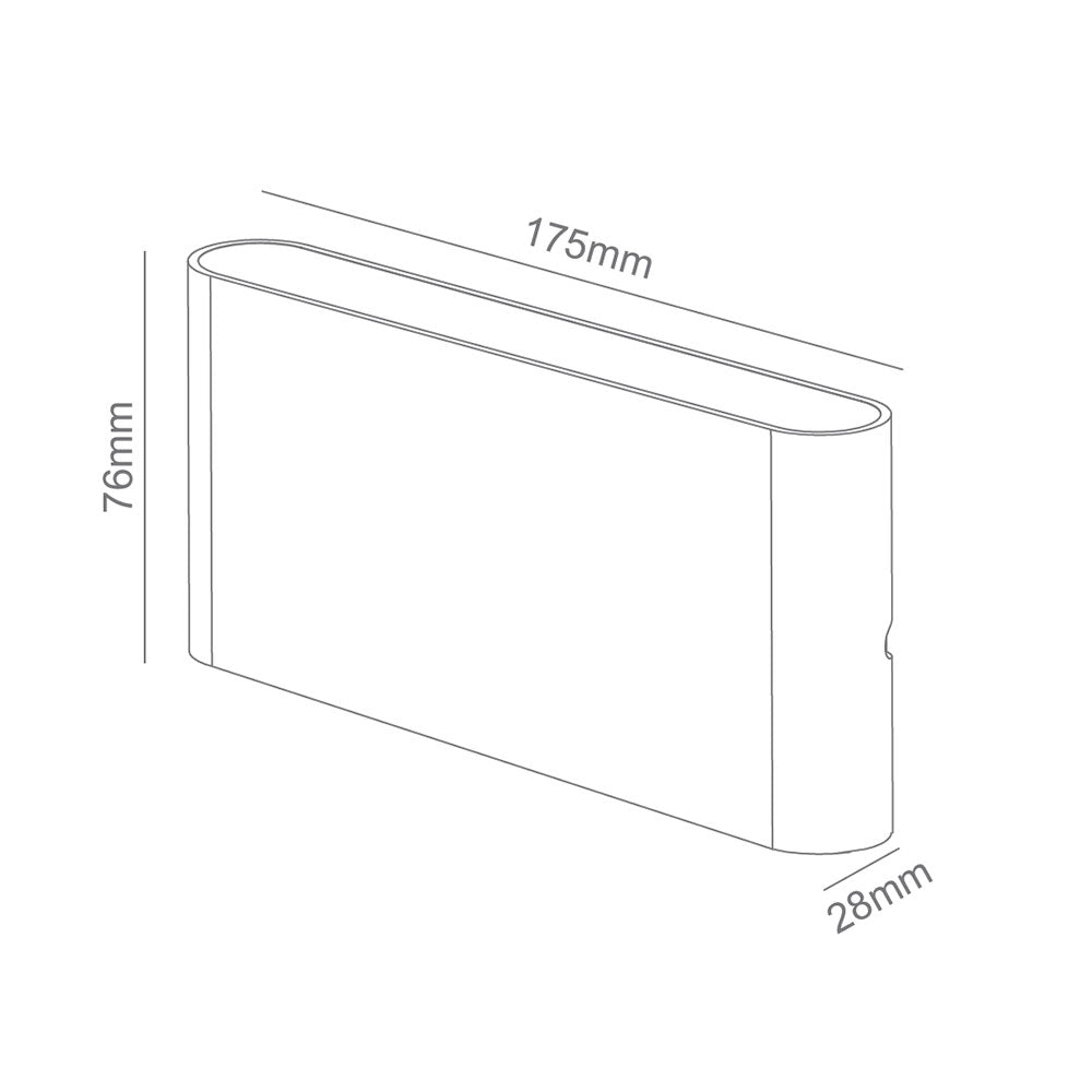 Lynx Medium 12V / 24V DC 7W Down Wall Light Black / Tri-Colour - 10568