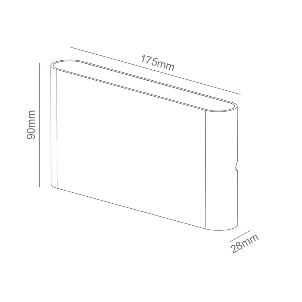 Lynx Medium 12V / 24V DC 10W Up & Down Wall Light Black / Tri-Colour - 10571